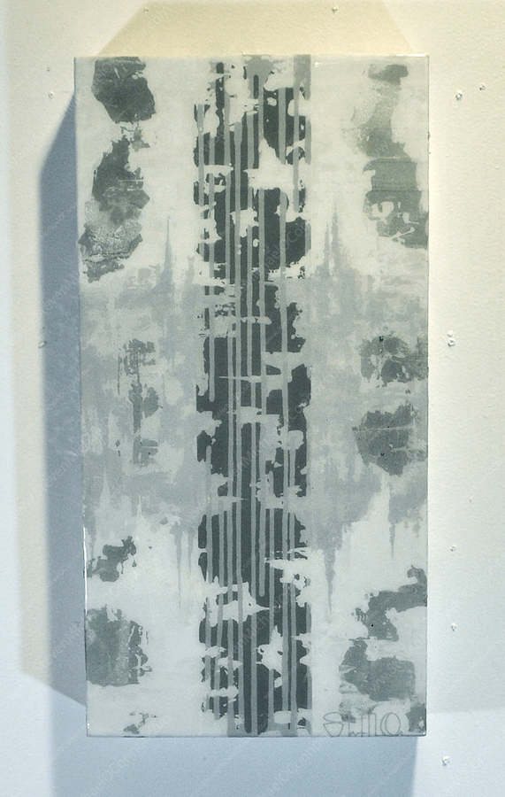 "Obverse" 1x2 FT Oil, Acrylic & Latex on Wood