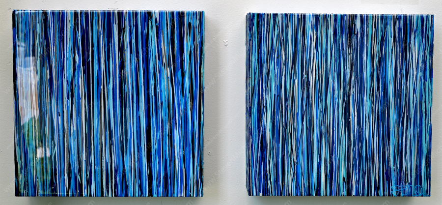 Drizzle Series "Azul Diptych"